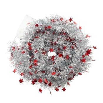 Beteala Craciun cu LED, Rosie, model cu stelute, 2 m x 5 cm, PVC, Sir, Artificiala, Flippy Beteala Craciun cu LED, Rosie, model cu stelute, 2 m x 5 cm, PVC, Sir, Artificiala, Flippy