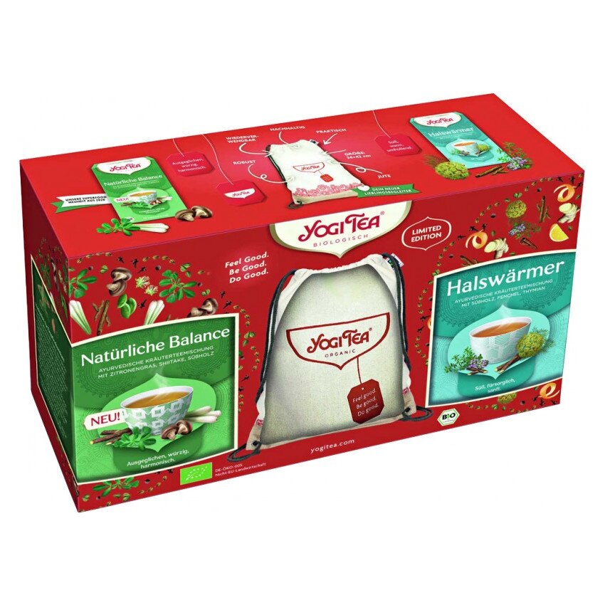 Pachet 2 cutii de ceai bio + 1 mini rucsac 34x42 cm Yogi Tea