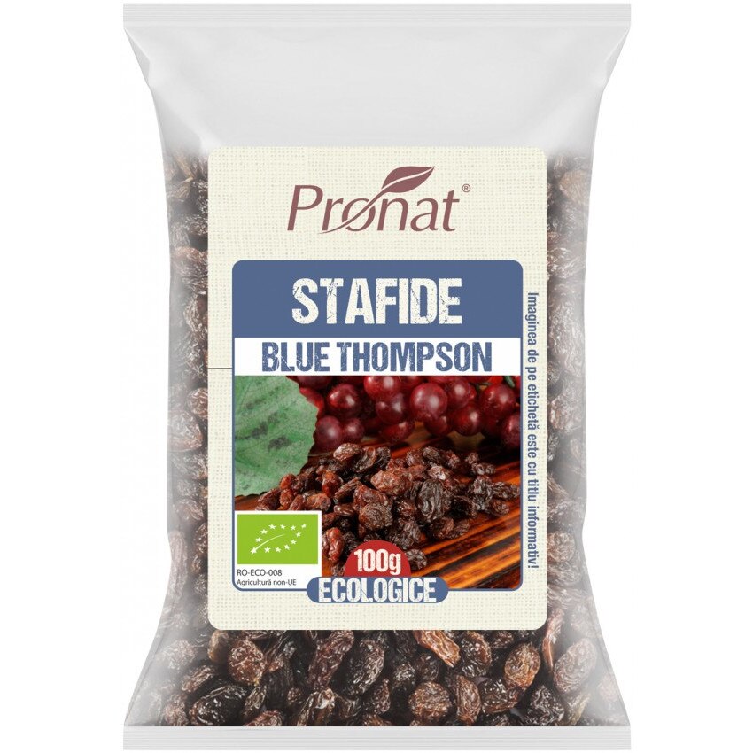 Stafide bio blue Thompson 100g,Pronat