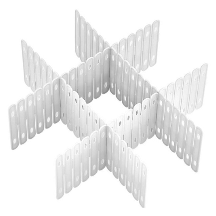 Органайзери за чекмеджета, Бял, 50x15 см, Комплект от 3