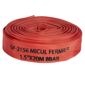 Furtun pompier 1,5 toli, 20m, 8 bar, fara capete rosu Micul Fermier Furtun pompier 1,5 toli, 20m, 8 bar, fara capete rosu Micul Fermier