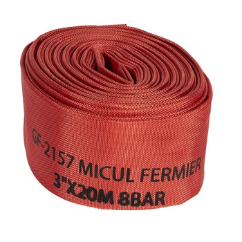 Furtun pompier 3 toli, 20m, 8 bar, fara capete rosu Micul Fermier Furtun pompier 3 toli, 20m, 8 bar, fara capete rosu Micul Fermier