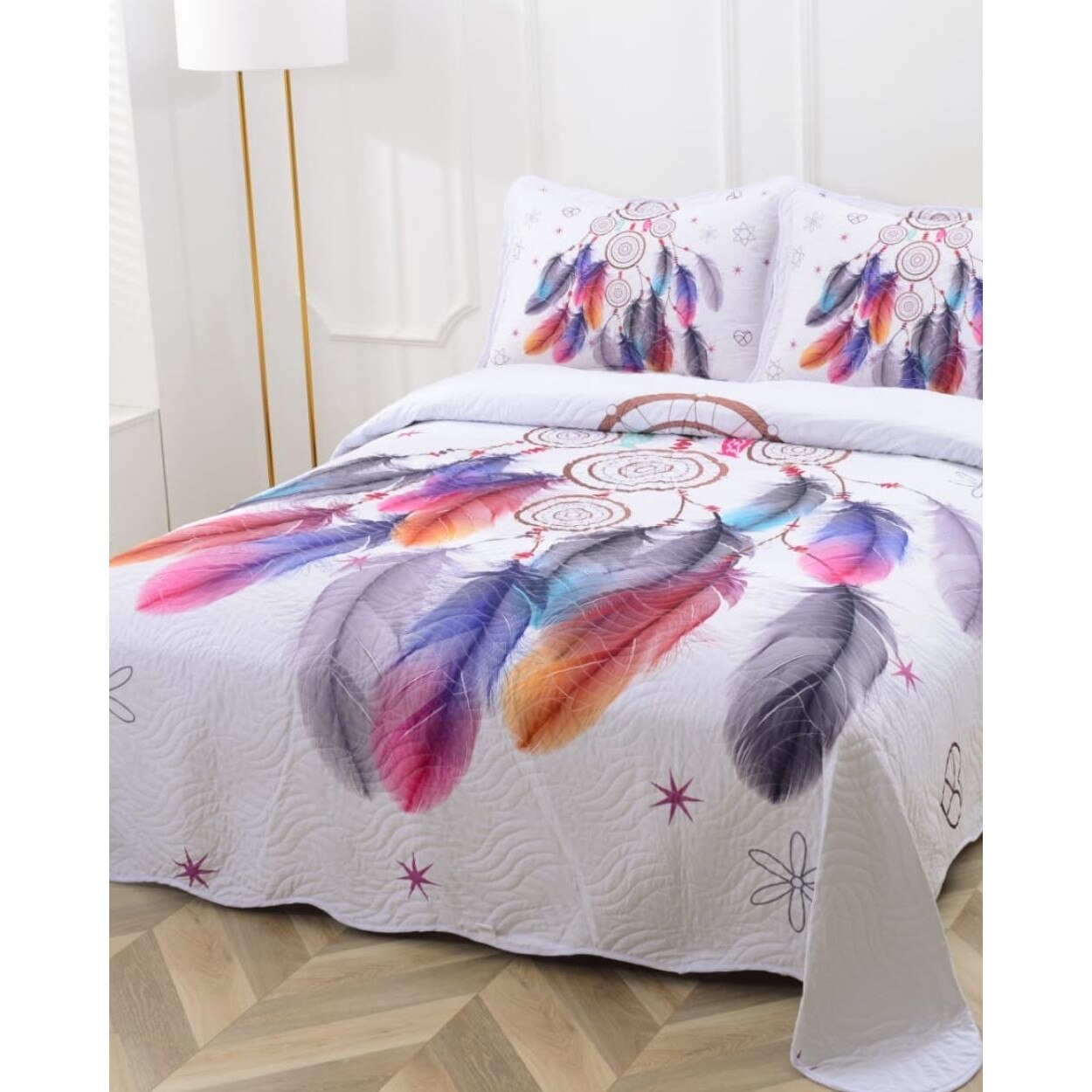 Cuvertura de Pat cu 2 Fete, 3 Piese, Bumbac Finet, CVP3-05