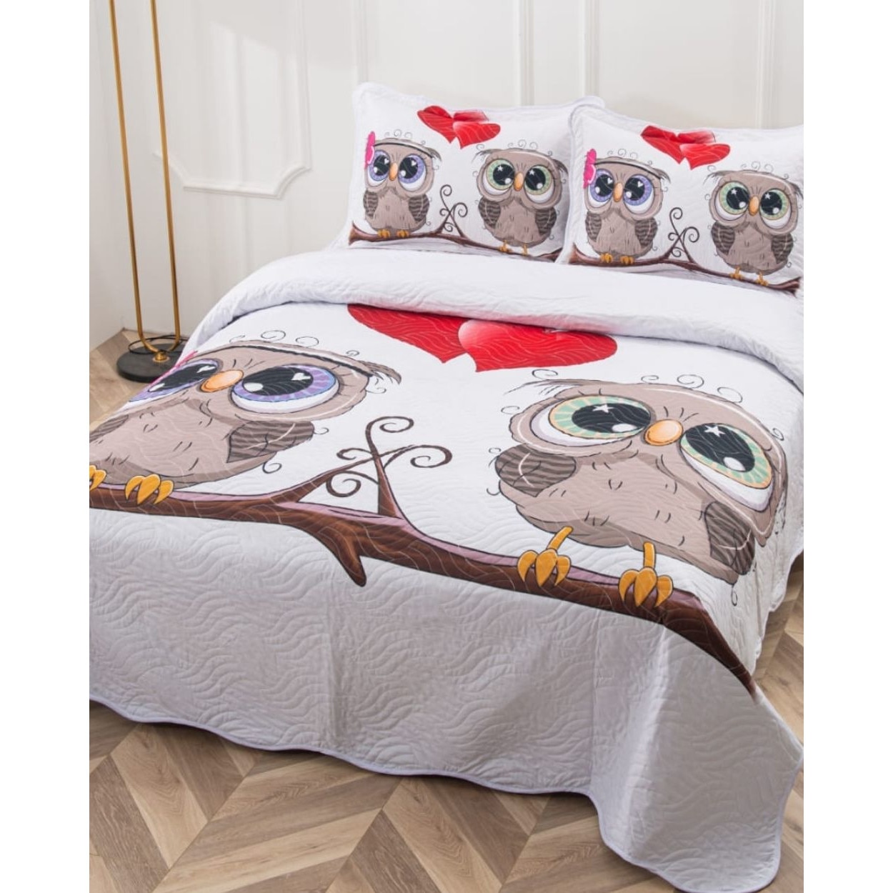 Cuvertura de Pat cu 2 Fete, 3 Piese, Bumbac Finet, CVP3-02