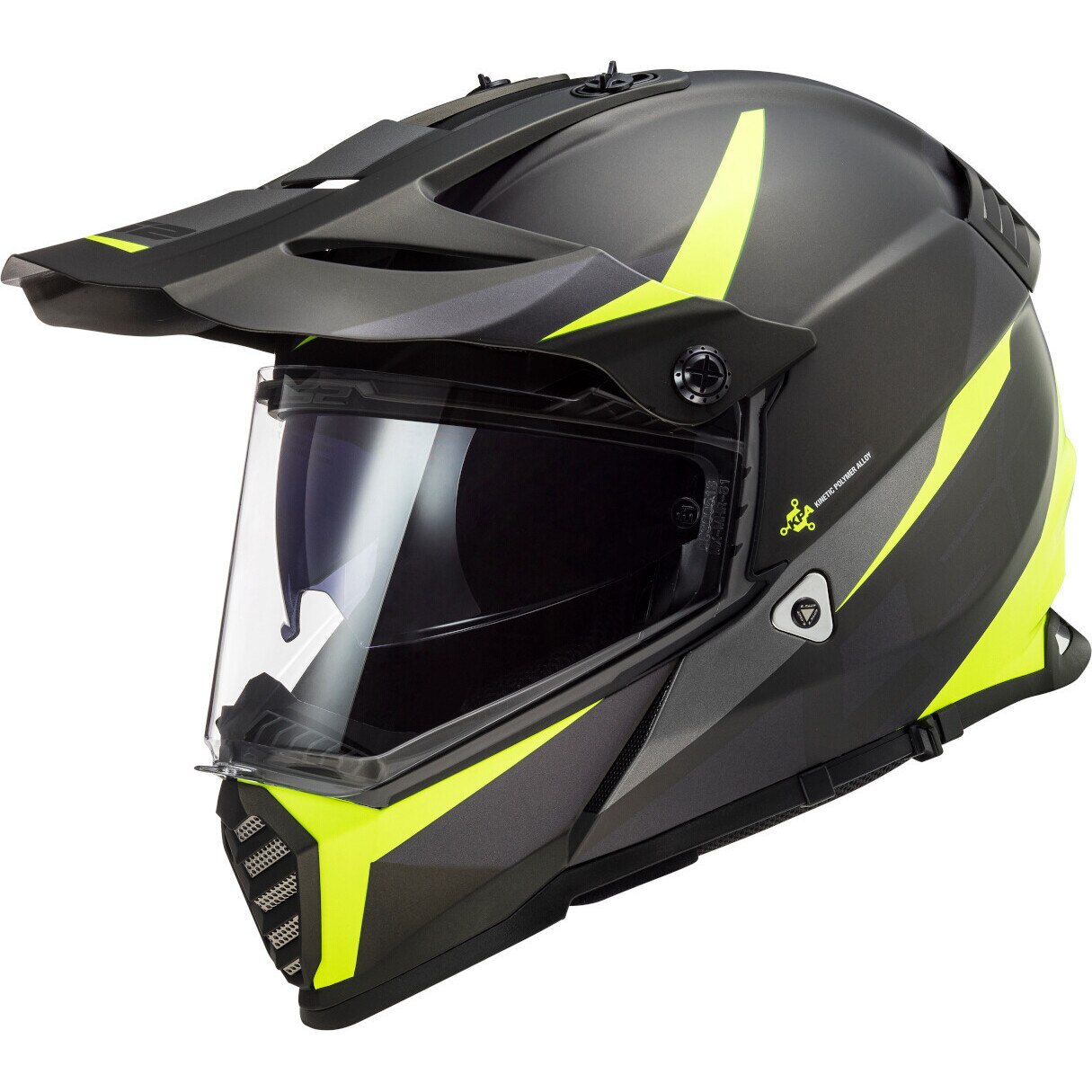 Casca moto, LS2, MX436 ROUTER, Protectie UV, ABS, Galben, XXL (63-64cm)