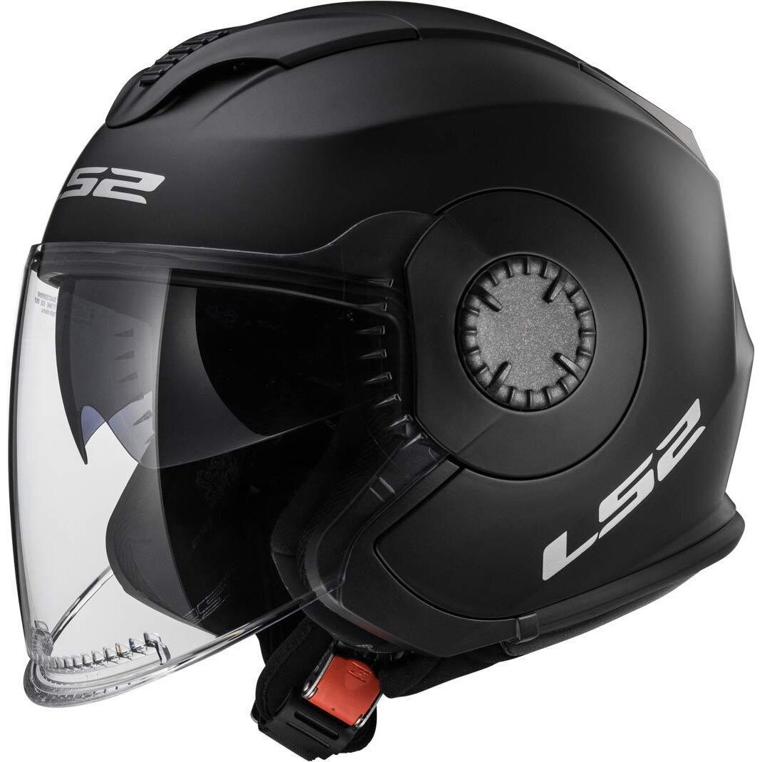 Casca moto, LS2, OF570 , Protectie UV, Rasina termoplastica, Negru mat, L (59-60cm)
