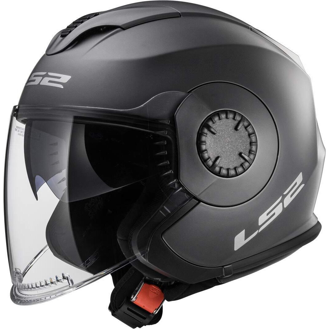 Casca moto, LS2, OF570 , Protectie UV, Rasina termoplastica, Gri, XXL (63-64cm)