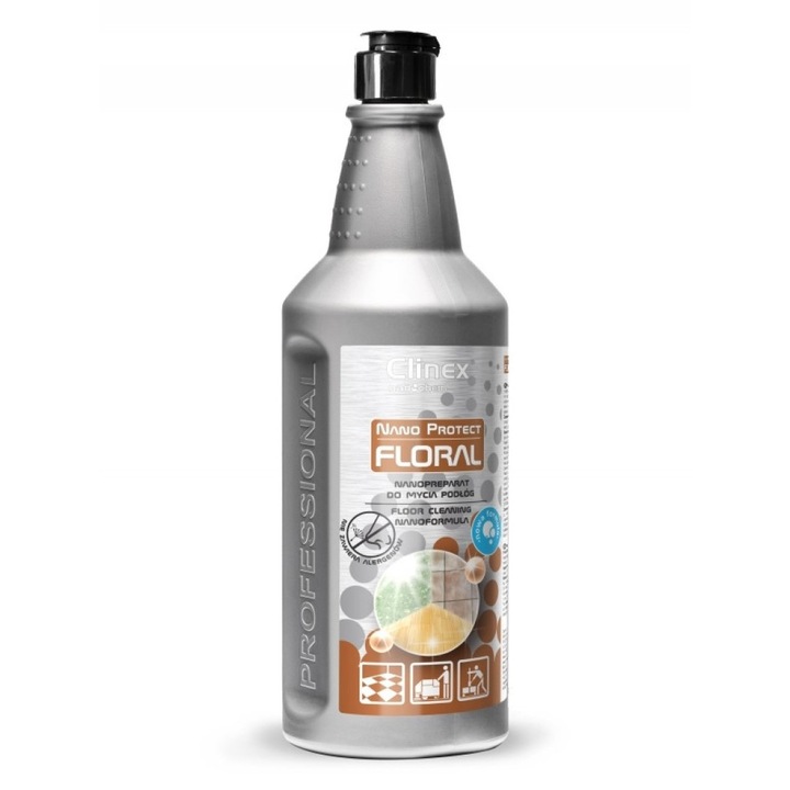 Clinex Nano Protect Floral, 1 Litru, Detergent Lichid Pentru Curatare Pardoseli, Cu Particule De Sil