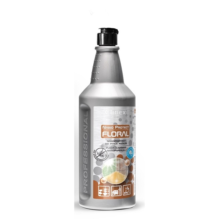 Clinex Nano Protect Floral, 1 literes, folyékony padlótisztító szilika részecskékkel