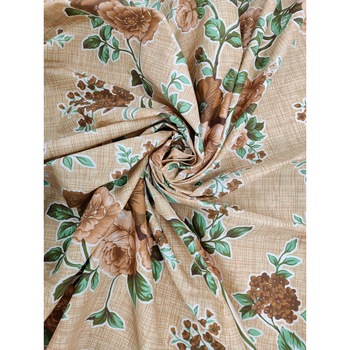 Metraj lenjerie de pat ranforce PC imprimata Brown Flowers 240 x 100 cm Metraj lenjerie de pat ranforce PC imprimata Brown Flowers 240 x 100 cm