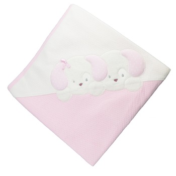 Pled 90 x 90 cm pentru fete Mini Junior BBW-22, Roz Pled 90 x 90 cm pentru fete Mini Junior BBW-22, Roz