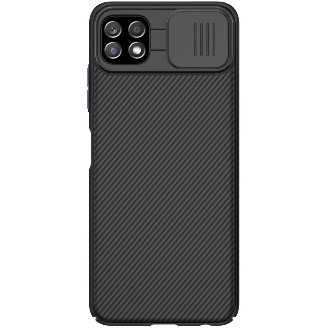 Husa Nillkin cu protectie camera pentru Samsung Galaxy A22 4G, Shield, Camera Acoperita Anti Spy, Lens Cover, Protectie completa, Top Quality, Negru