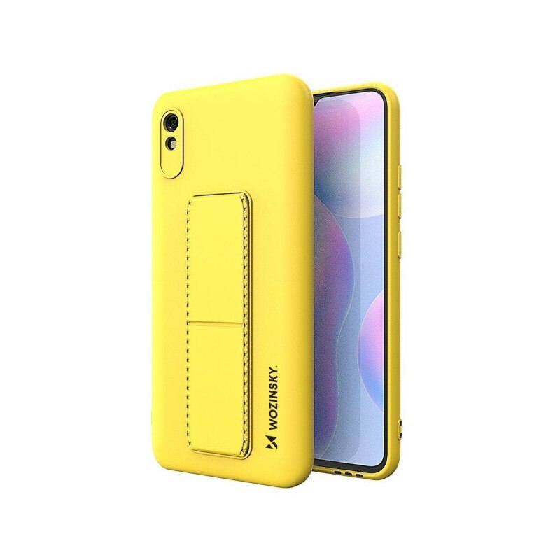 Husa Spate Wozinsky Compatibila Cu Xiaomi Redmi Note 9 Pro / Redmi Note 9S, Cu Stand Metalic Pe Spate, Protectie Camera - Galben