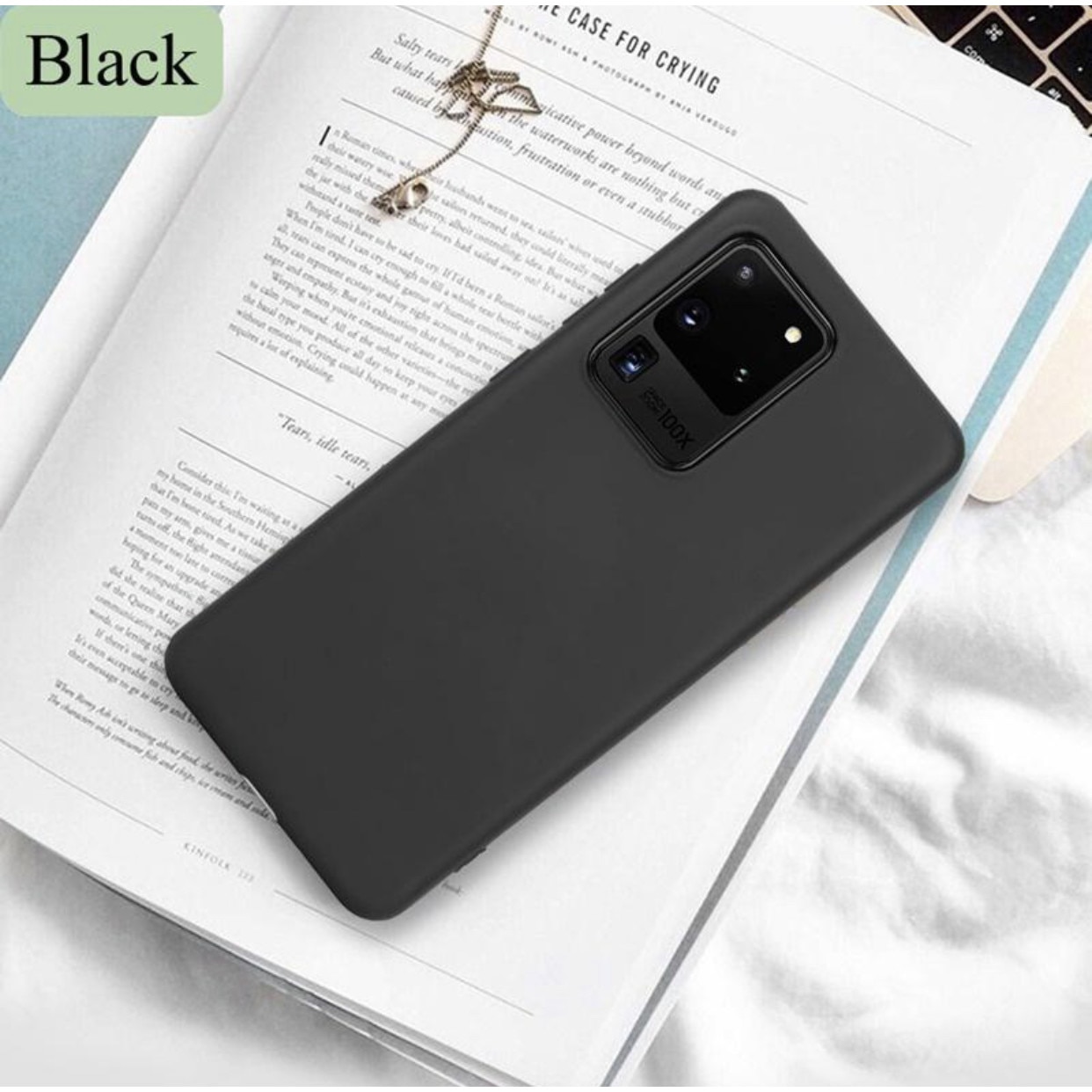 Husa din silicon ultra-slim MATA cu microfibra pe interior, compatibila cu Samsung Galaxy S20 Ultra 5G / Neagra
