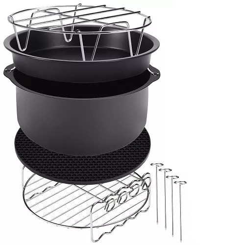Set 9 accesorii pentru friteuza cu aer cald, compatibila pentru 6,5 litri