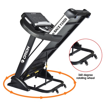 Banda de alergat electrica semiprofesionala Orion Race Y1000, greutate maxima utilizator 150kg, motor 3.5cp, bluetooth Fitshow, inclinare automata, pliabila pe cilindru