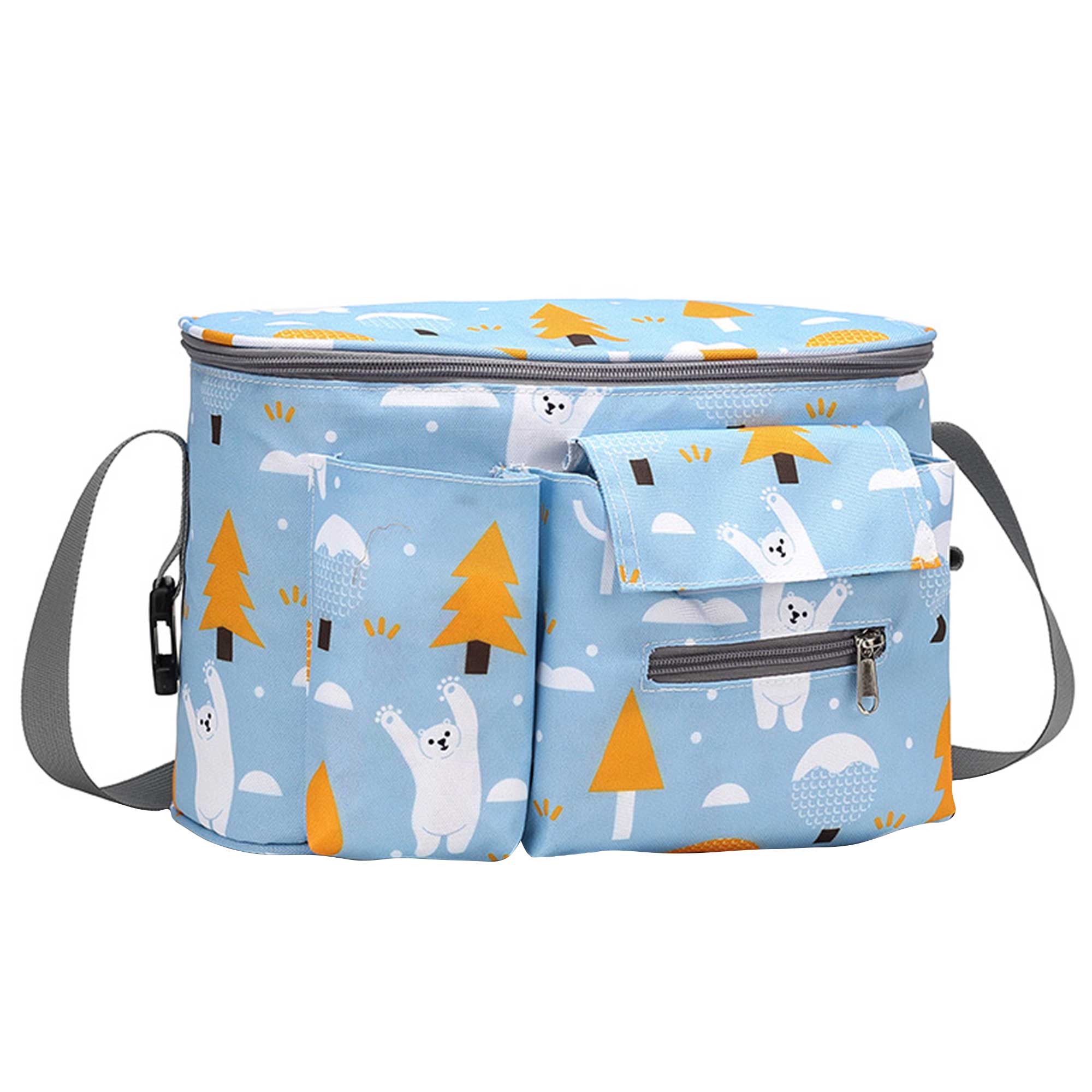 Geanta pentru mamici Bebumi, model Q, albastru, 20x31x15 cm