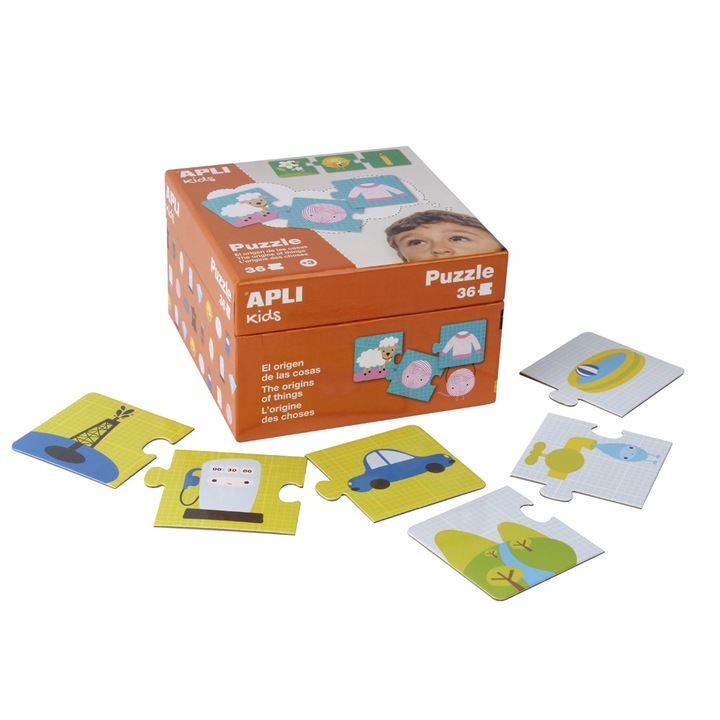 Детски образователен пъзел APLI Kids Произходът на нещата, 12 теми