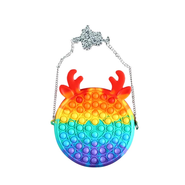 Fidget Gyerektáska, Pop it, füles válltáska, 19cm, Multicolor