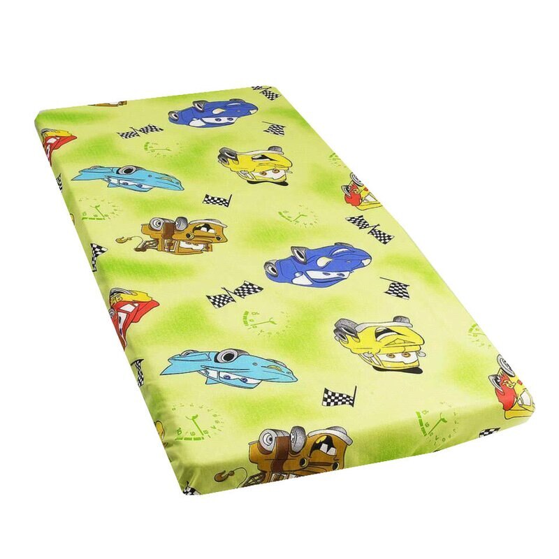 Cearceaf Prichindel, patut 120x60 cm, masinute verde