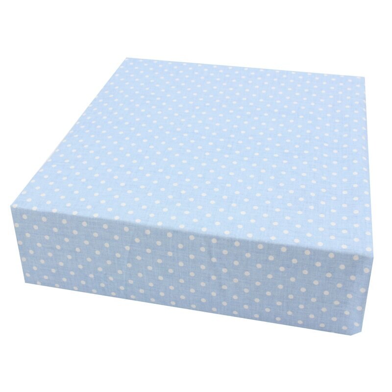 Cearceaf Prichindel, patut 120x60 cm, albastru cu buline albe