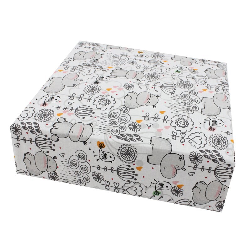 Cearceaf Prichindel, patut 120x60 cm, hipopotam gri