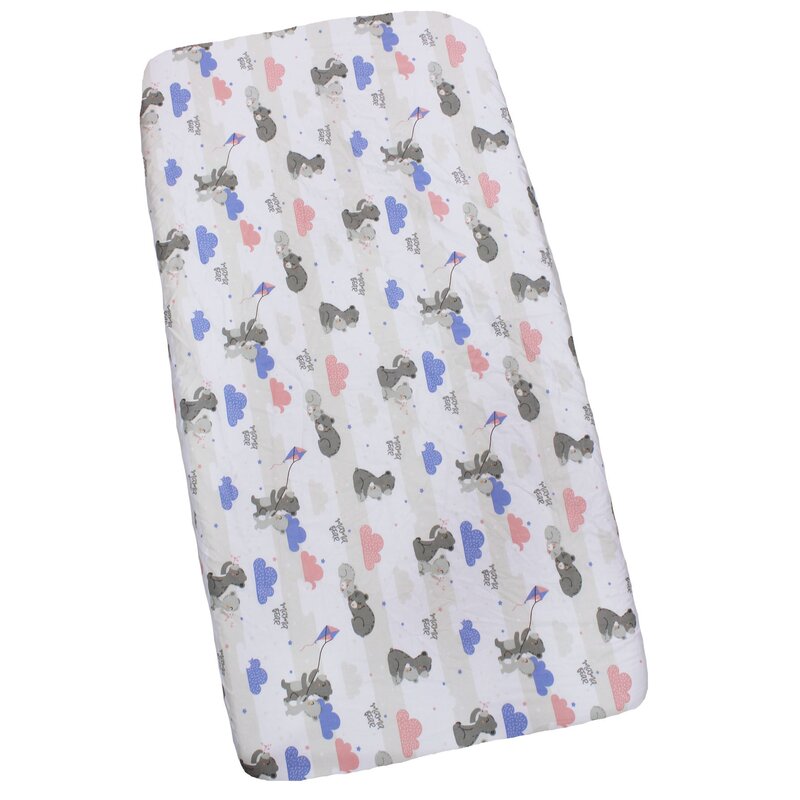 Cearceaf Prichindel, patut 120x60 cm, mama bear, roz cu albastru