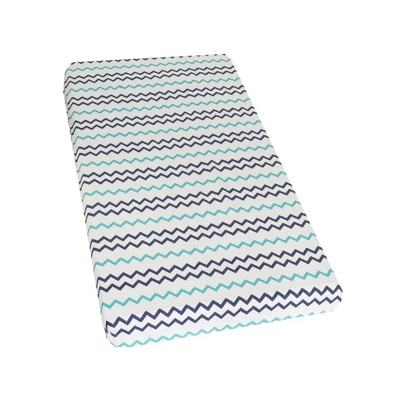 Cearceaf Prichindel, patut, alb cu Zig Zag, 120x60 cm