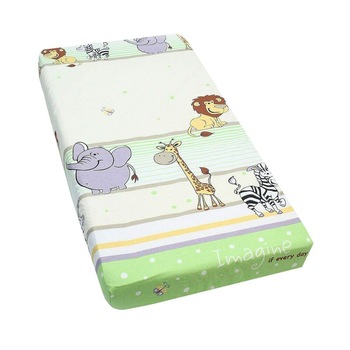 Cearceaf Prichindel, patut 120x60 cm, Safari verde Cearceaf Prichindel, patut 120x60 cm, Safari verde