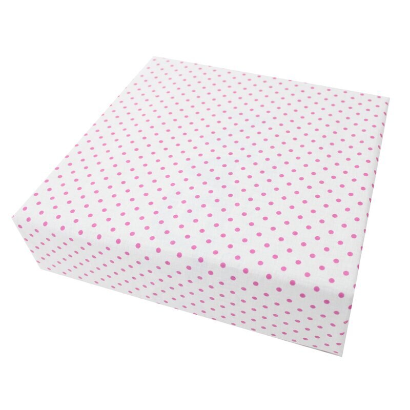 Cearceaf Prichindel, patut 120x60 cm, alb cu buline roz