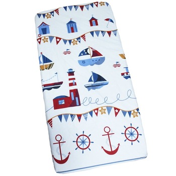 Cearceaf Prichindel, patut 120x60 cm, alb cu vaporase Cearceaf Prichindel, patut 120x60 cm, alb cu vaporase