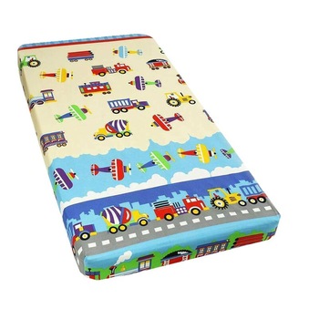 Cearceaf Prichindel, patut 120x60 cm, masinute crem Cearceaf Prichindel, patut 120x60 cm, masinute crem