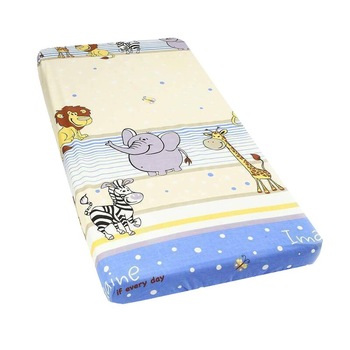 Cearceaf Prichindel, patut 120x60 cm, safari blue Cearceaf Prichindel, patut 120x60 cm, safari blue