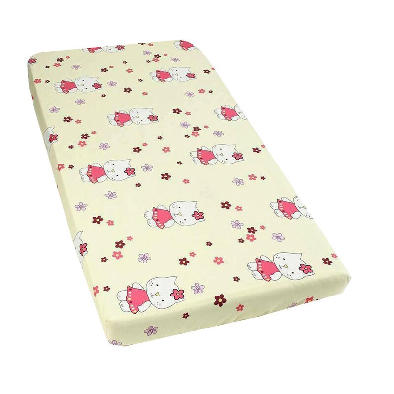 Cearceaf Prichindel, patut 120x60 cm, Kitty galben