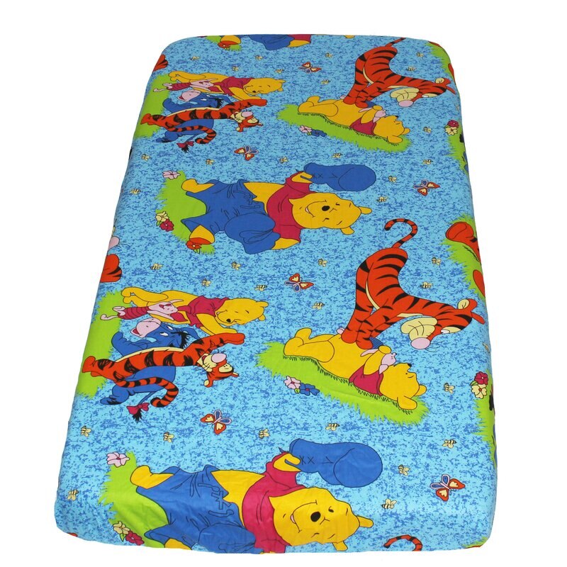 Cearceaf Prichindel, patut 120x60 cm, Winnie si Aiurel, albastru