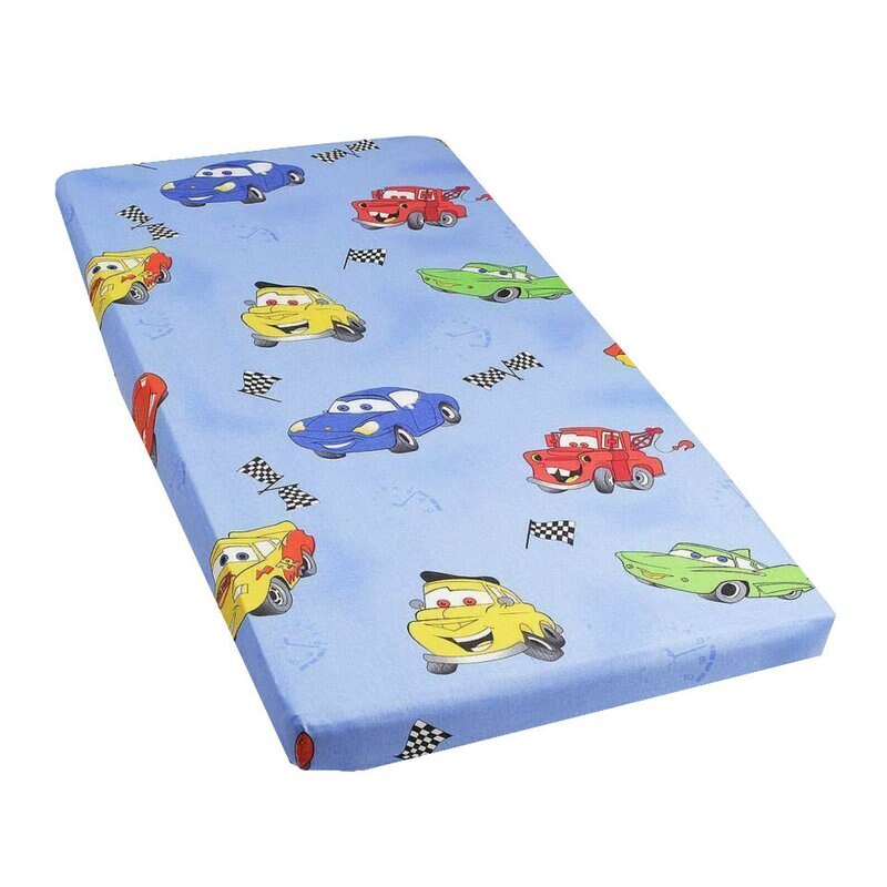 Cearceaf Prichindel, patut 120x60 cm, masinute albastre