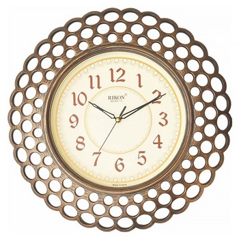 Ceas de Perete RIKON RK-18, Rotund, Auriu Antichizat, 42 cm Ceas de Perete RIKON RK-18, Rotund, Auriu Antichizat, 42 cm