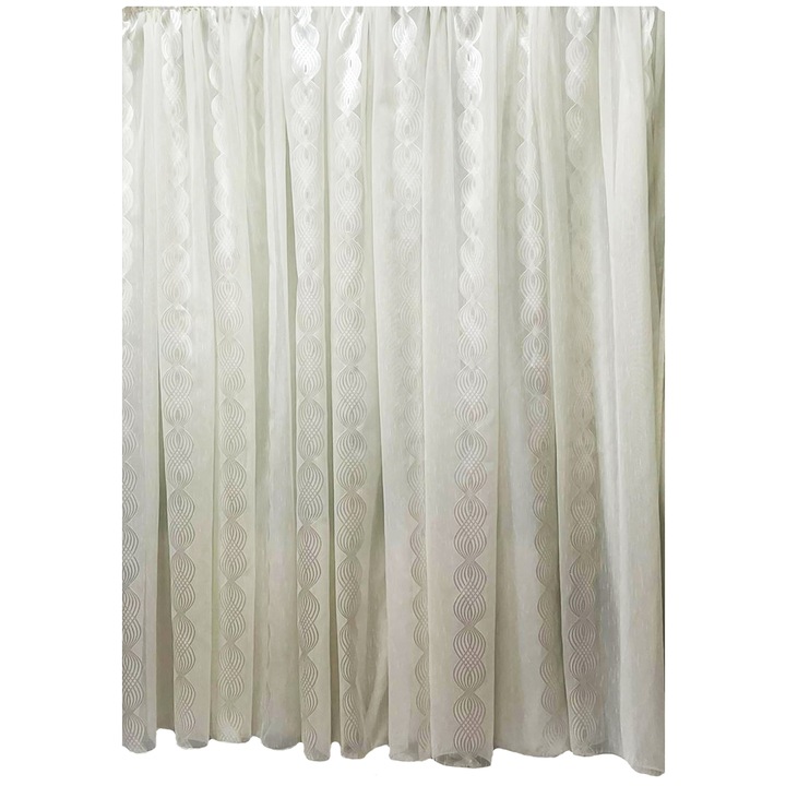 Perdea brodata, culoare ivoire/alb din colectia "Endless by Liz Line", 700x245cm cu rejansa - P2247