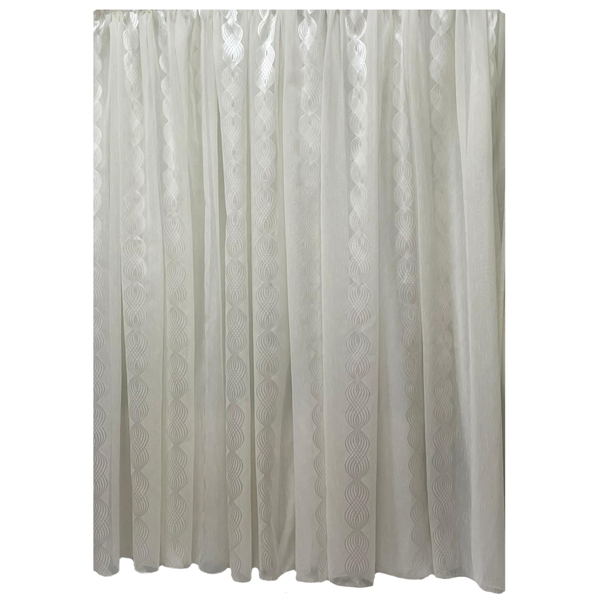 Perdea ivoire cu model alb din colectia 