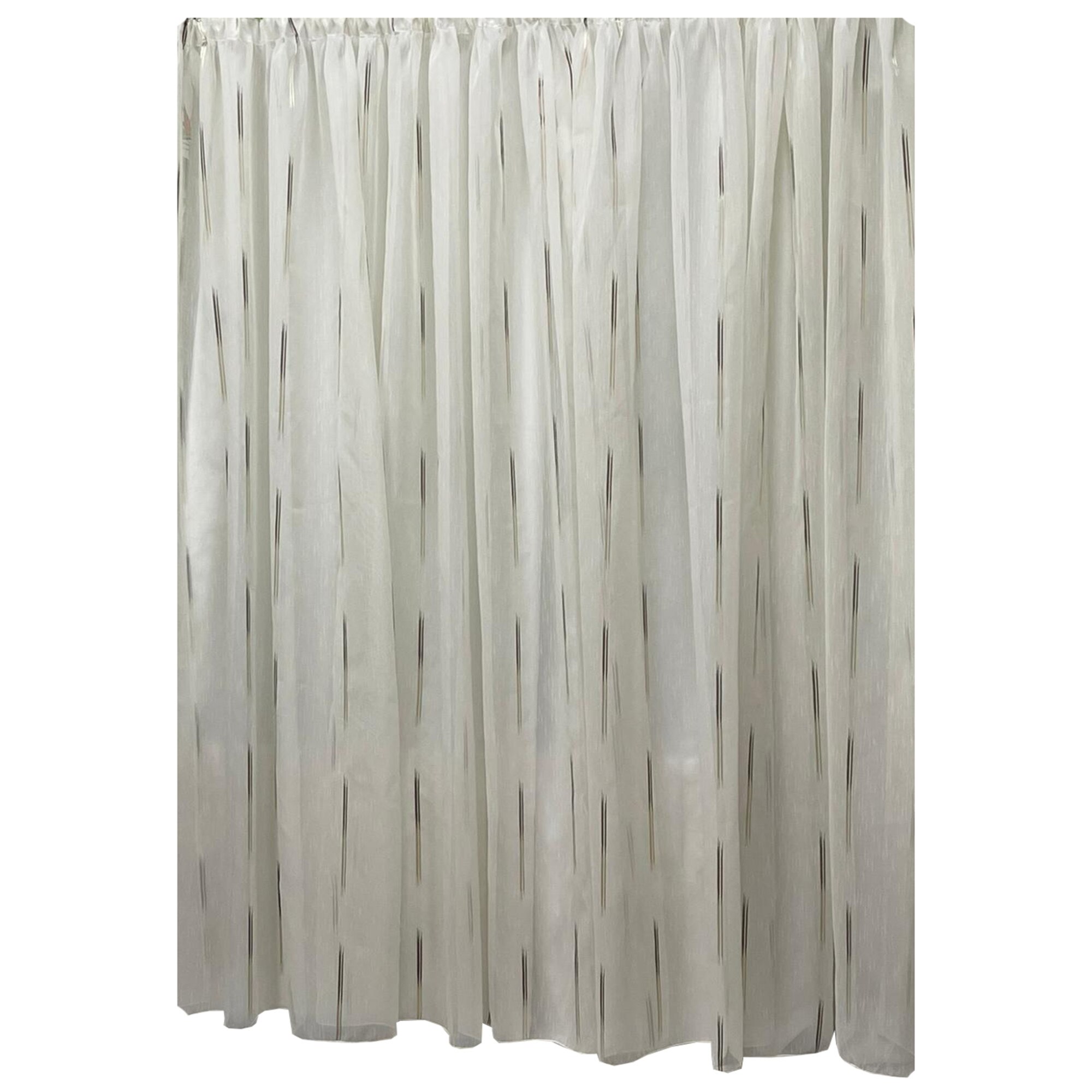 Perdea ivoire cu linii ivoire/maro din colectia 