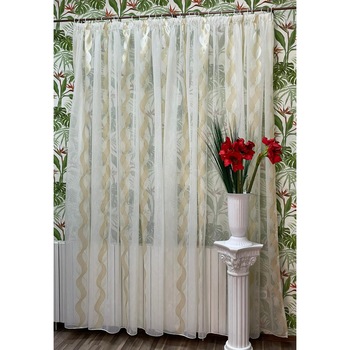 Perdea ivoire cu model capuccino gold din colectia  Perdea ivoire cu model capuccino gold din colectia