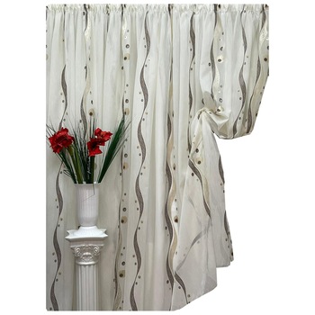 Perdea ivoire cu model maro din colectia  Perdea ivoire cu model maro din colectia