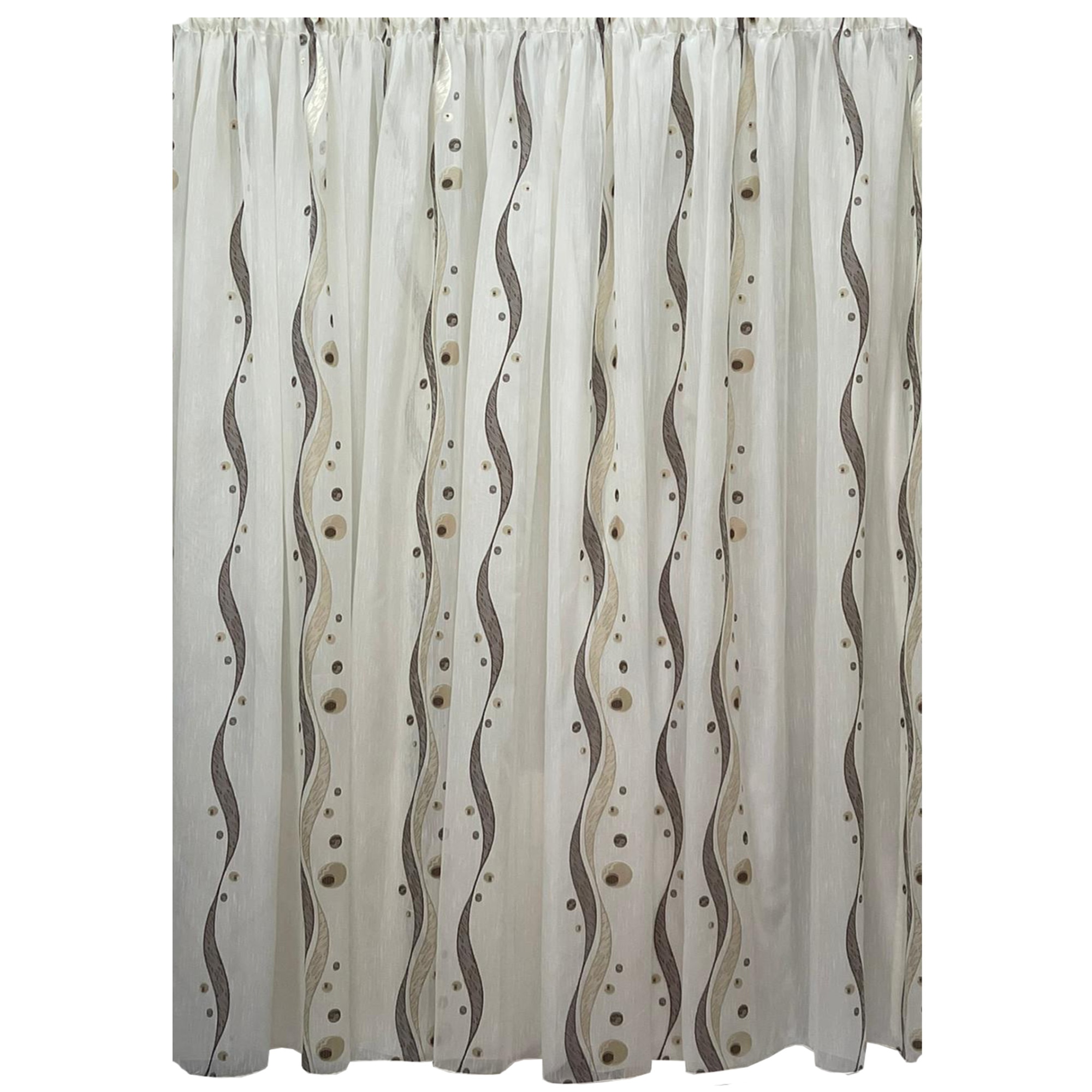 Perdea ivoire cu model maro din colectia 