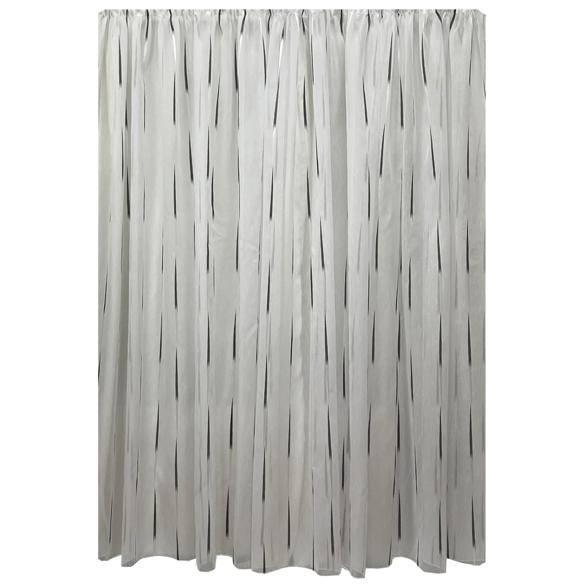 Perdea alba cu model negru din colectia 