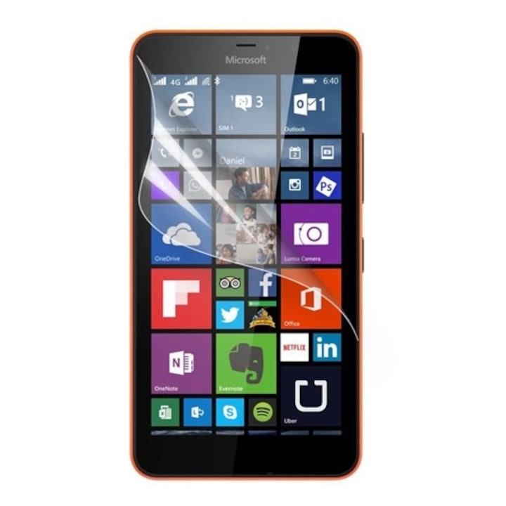 Протекторно фолио за екран - прозрачно - 1 бр., с кърпичка за почистване - Microsoft lumia 640 xl / lumia 640 xl dual sim / lumia 640 xl lte / lumia 640 xl lte dual sim
