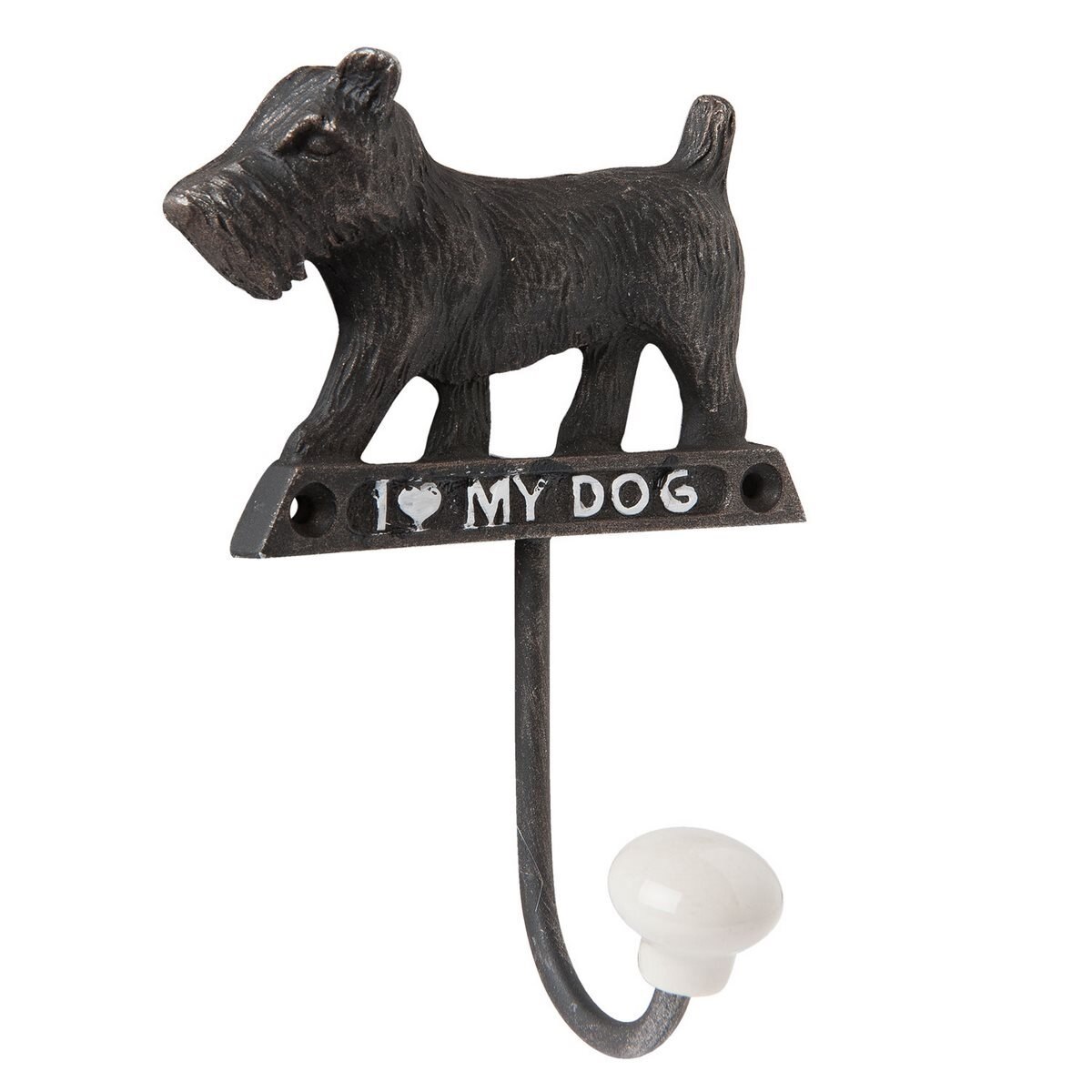 Cuier perete din fier maro Dog 10 cm x 4 cm x 13 h