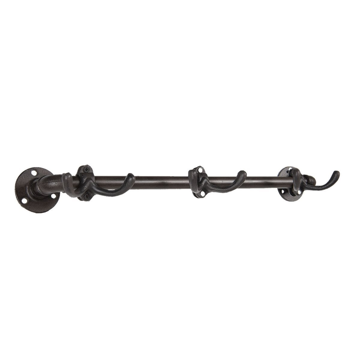 Cuier de perete cu 6 agatatori din fier maro 54 cm x 10 cm x 6 h
