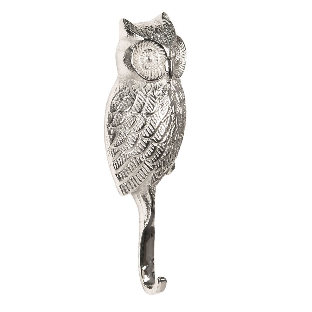 Cuier perete din aluminiu argintiu Bufnita 8 cm x 4 cm x 20 h