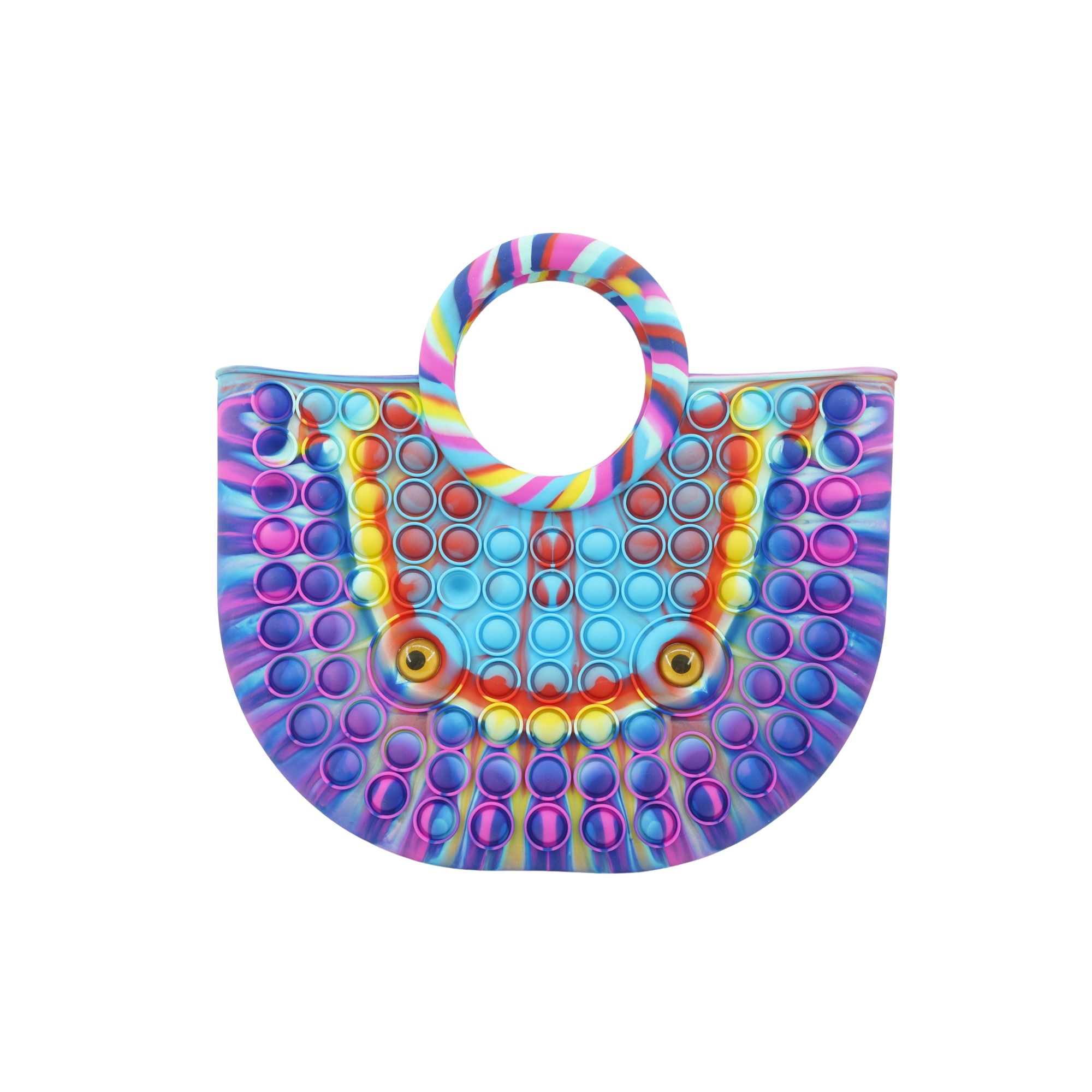 Jucarie Antistres din silicon Flippy, Pop It Now And Flip It, Geanta mare, 28 cm, Multicolor, V1