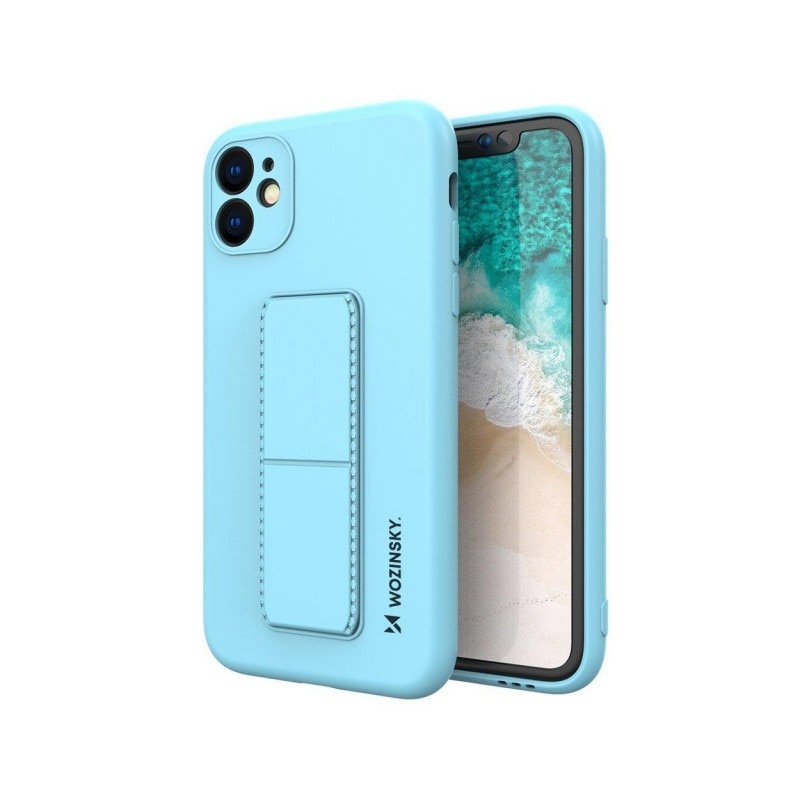 Husa Spate Wozinsky Compatibila Cu iPhone 11, Cu Stand Metalic Pe Spate, Protectie La Camera - Blue Deschis